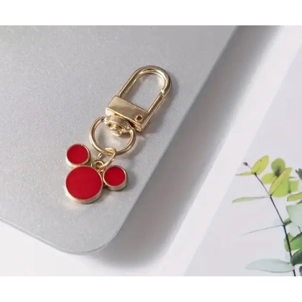 Keychain bag charm Mickey Mouse inspired red black gold